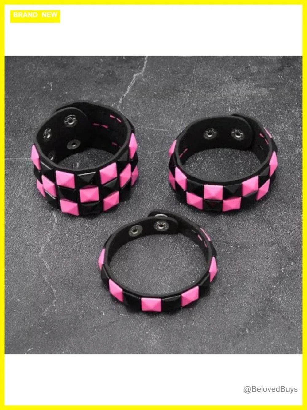 Punk Gothic Faux Leather Studded Cuff Bracelet for Men Women